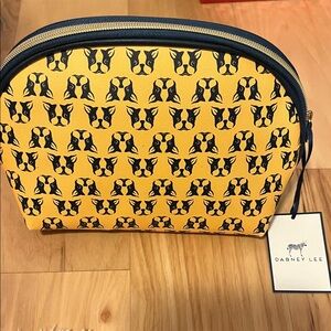 Dabney Lee Yellow and Navy Dog Pattern Bag